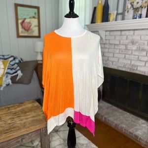 Charming Charlie flowy color block knitted woven blouse